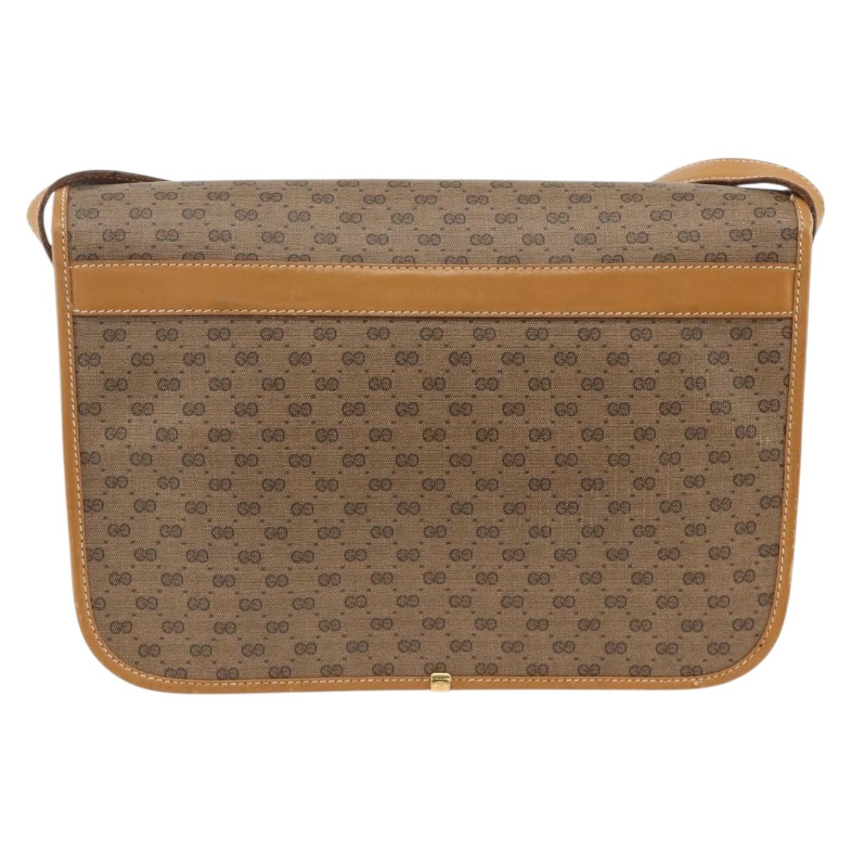 GUCCI Micro GG Supreme Shoulder Bag PVC Beige Gold 001 904 0915 Auth ka3456
