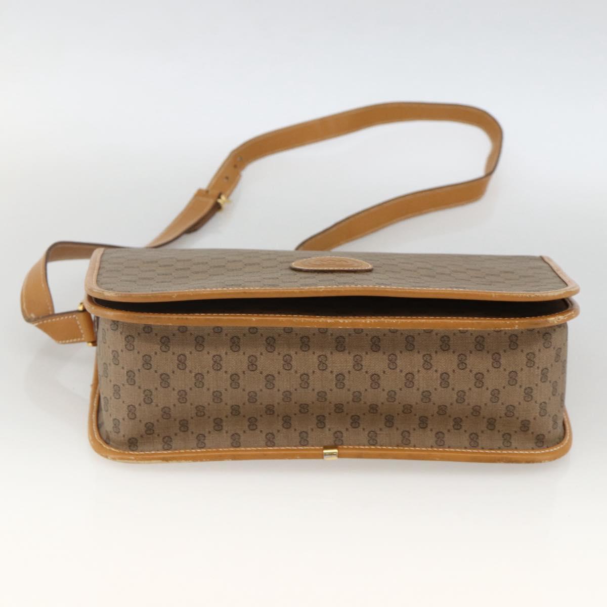 GUCCI Micro GG Supreme Shoulder Bag PVC Beige Gold 001 904 0915 Auth ka3456