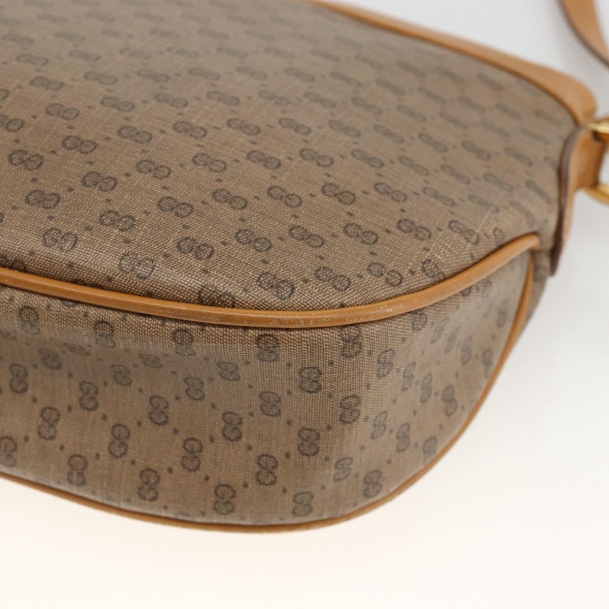 GUCCI Micro GG Supreme Shoulder Bag PVC Beige Gold 007 87 0096 Auth ka3457