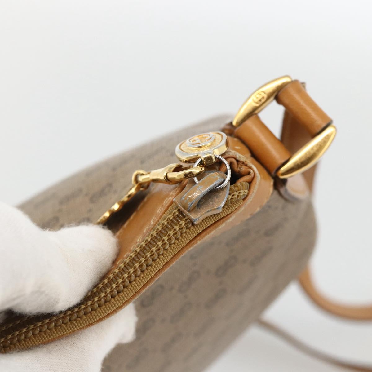 GUCCI Micro GG Supreme Shoulder Bag PVC Beige Gold 007 87 0096 Auth ka3457
