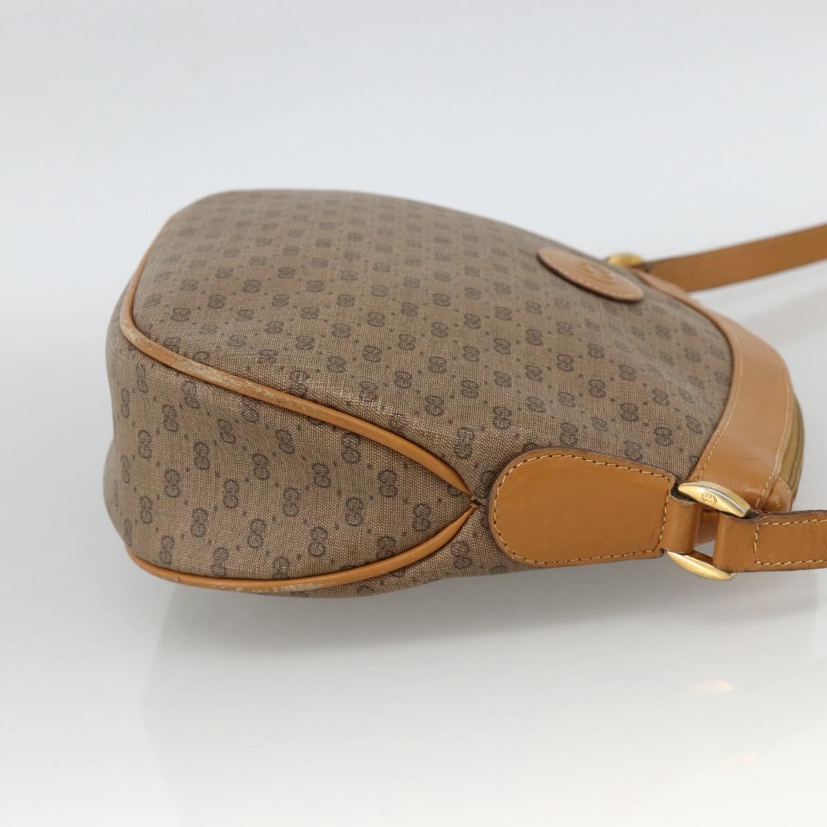 GUCCI Micro GG Supreme Shoulder Bag PVC Beige Gold 007 87 0096 Auth ka3457