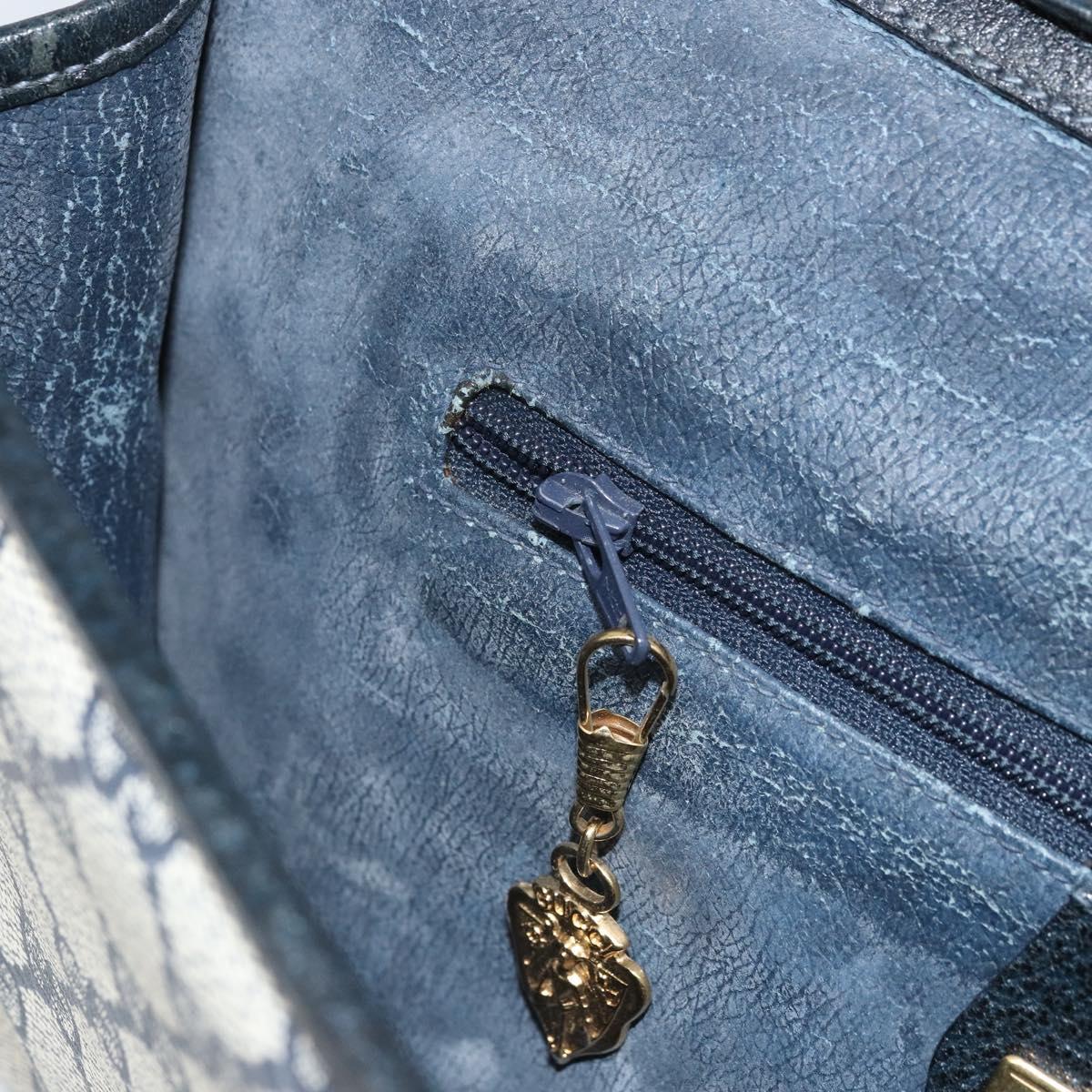 GUCCI GG Supreme Shoulder Bag PVC Navy Gold Auth ka3462