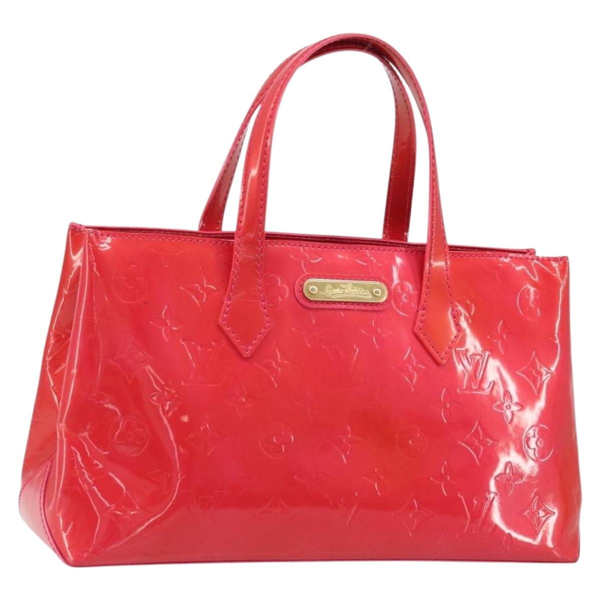 LOUIS VUITTON Monogram Vernis Wilshire PM Hand Bag Rose Pop M93643 Auth ka3464A