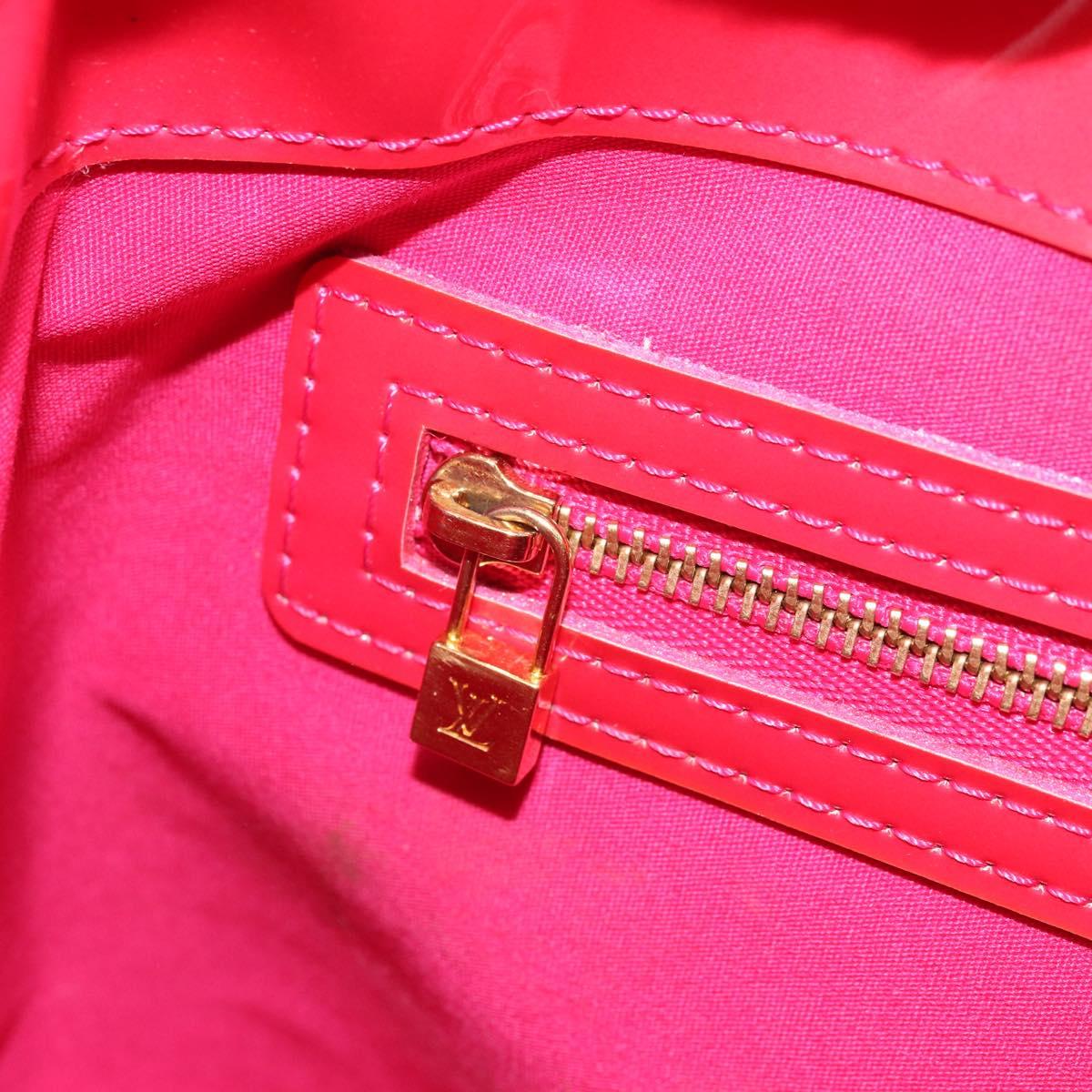 LOUIS VUITTON Monogram Vernis Wilshire PM Hand Bag Rose Pop M93643 Auth ka3464A
