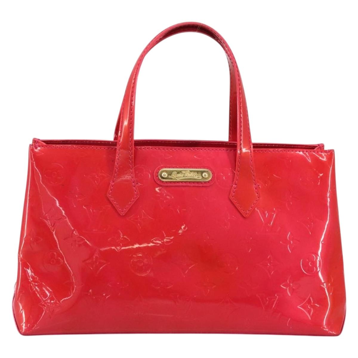 LOUIS VUITTON Monogram Vernis Wilshire PM Hand Bag Rose Pop M93643 Auth ka3464A