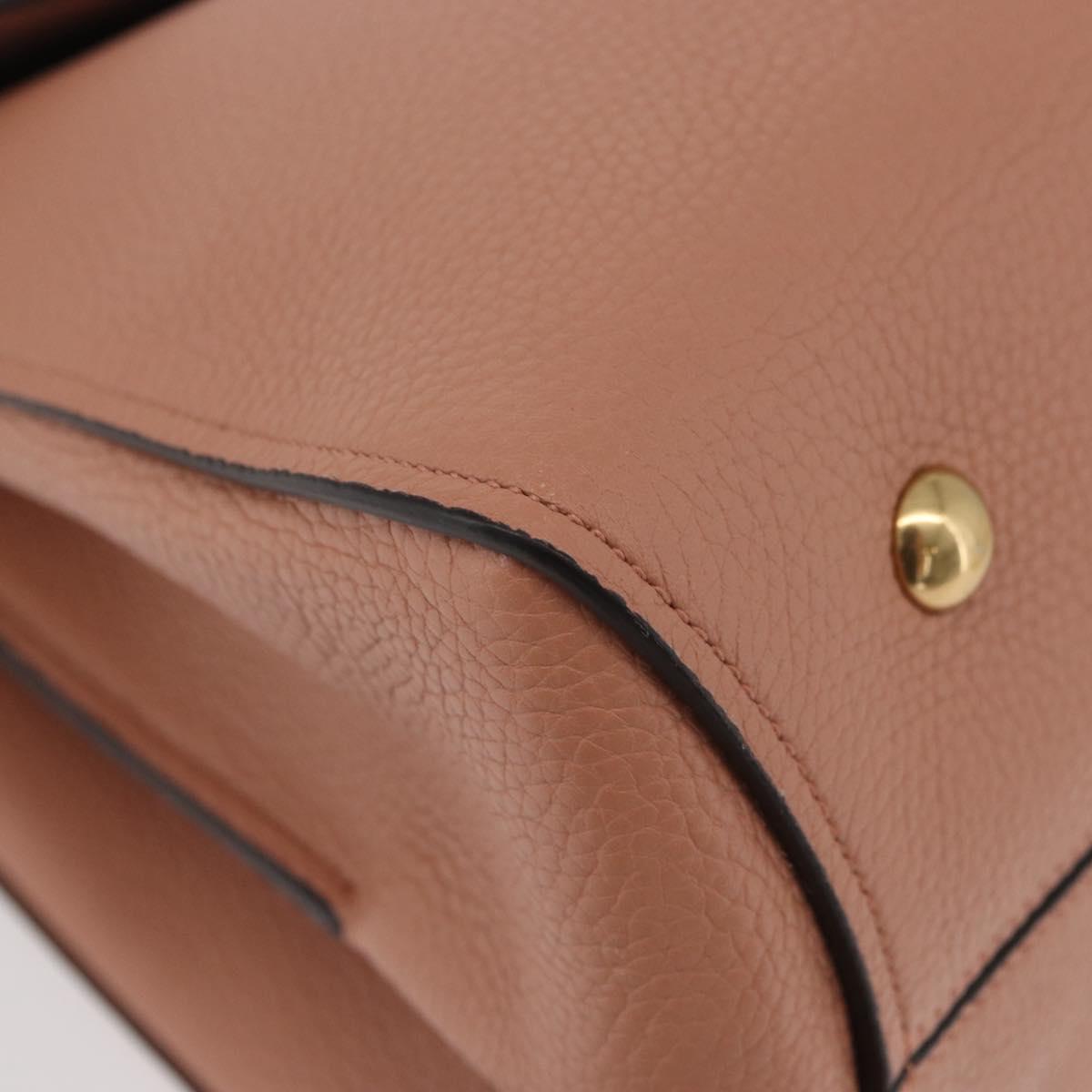 Salvatore Ferragamo Margot Shoulder Bag Leather Beige Gold Auth ka3483A