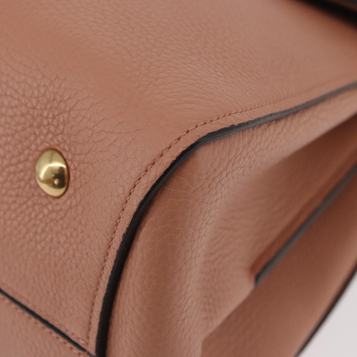 Salvatore Ferragamo Margot Shoulder Bag Leather Beige Gold Auth ka3483A