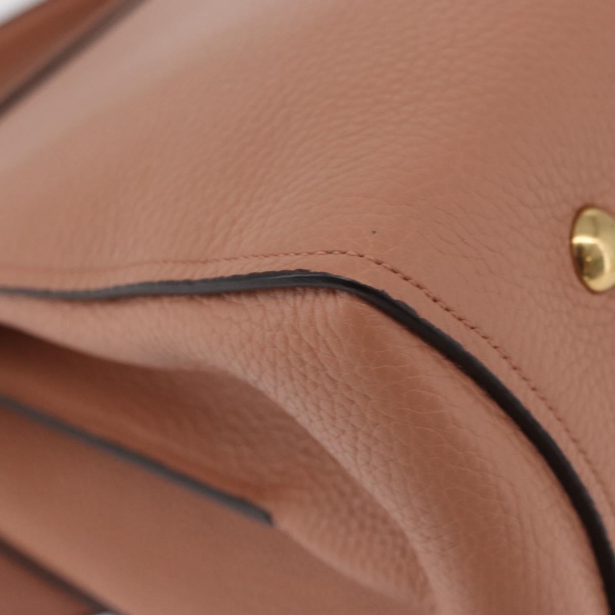 Salvatore Ferragamo Margot Shoulder Bag Leather Beige Gold Auth ka3483A