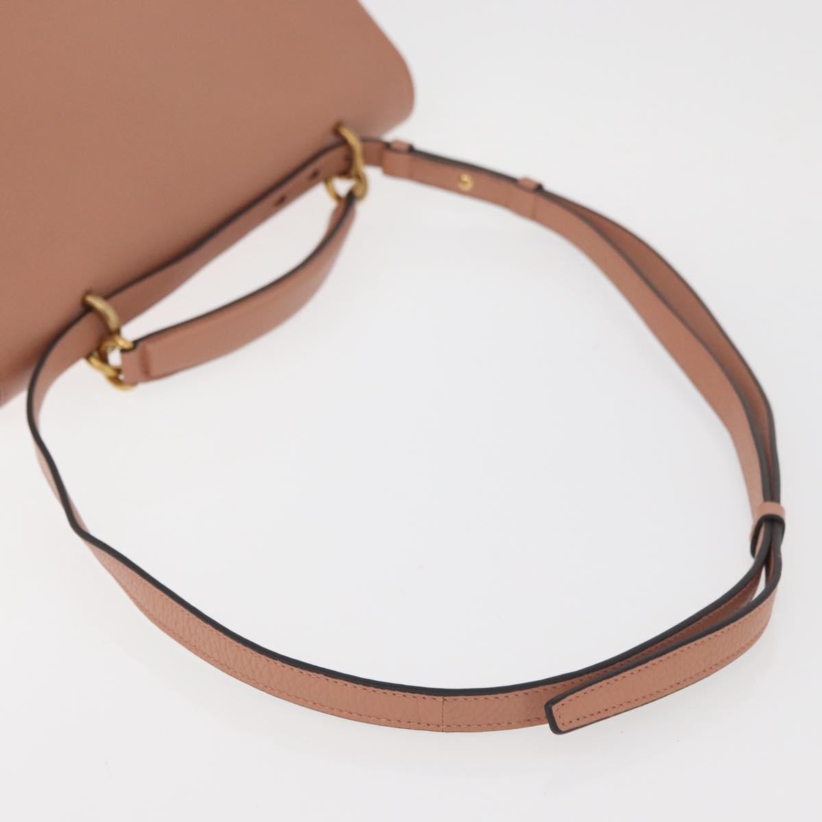 Salvatore Ferragamo Margot Shoulder Bag Leather Beige Gold Auth ka3483A