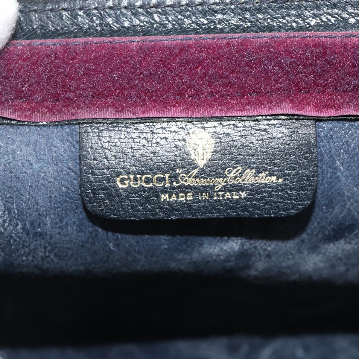 GUCCI GG Supreme Sherry Line Clutch Bag PVC Navy Red 89 01 002 Auth ka3487