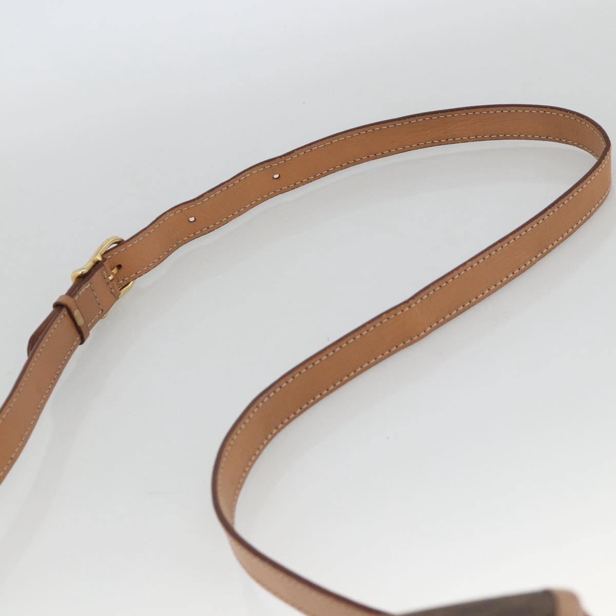 CELINE Macadam Canvas Shoulder Bag PVC Leather Brown Gold Auth ka3495A