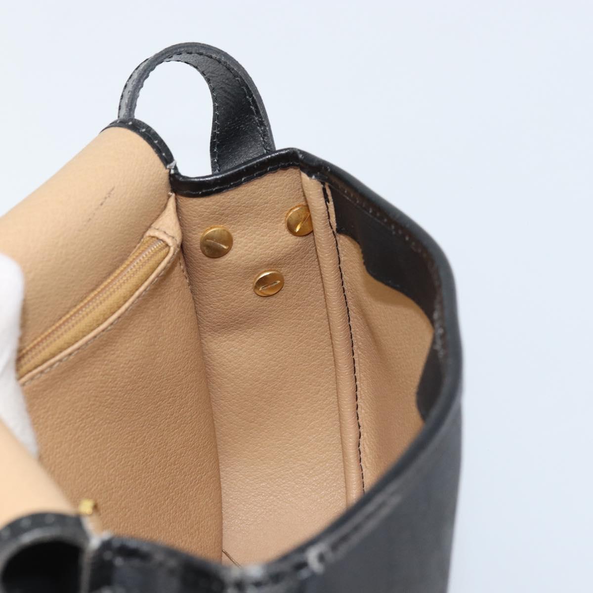 Christian Dior Trotter Canvas Shoulder Bag PVC Black Gold Auth ka3498A