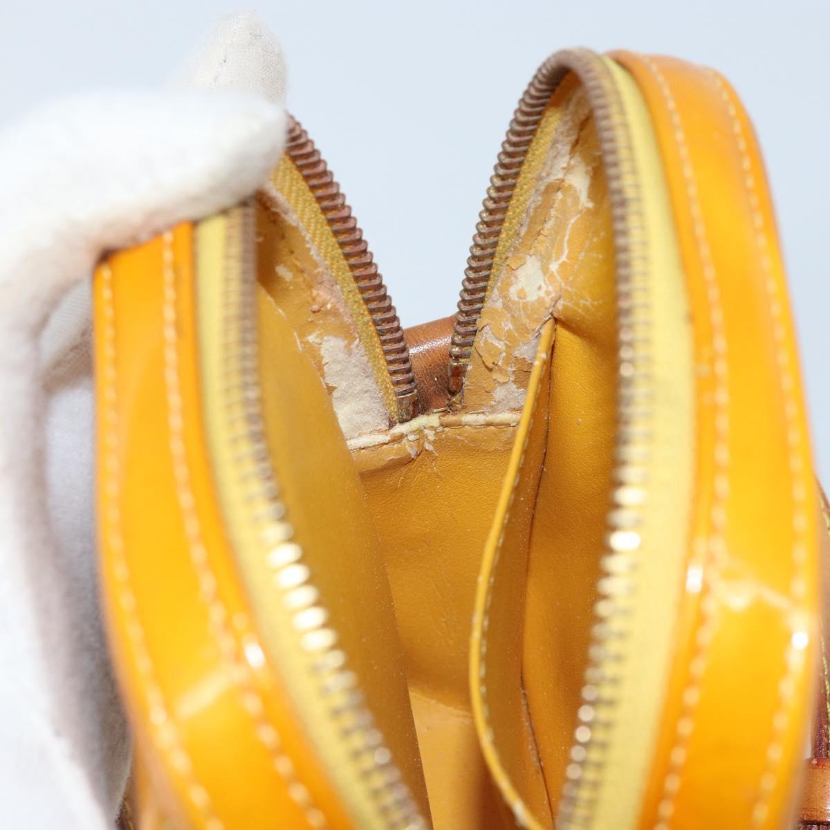 LOUIS VUITTON Monogram Vernis Christie PM Shoulder Bag Jaune M91110 Auth ka3499