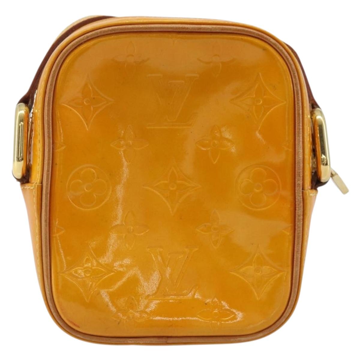 LOUIS VUITTON Monogram Vernis Christie PM Shoulder Bag Jaune M91110 Auth ka3499