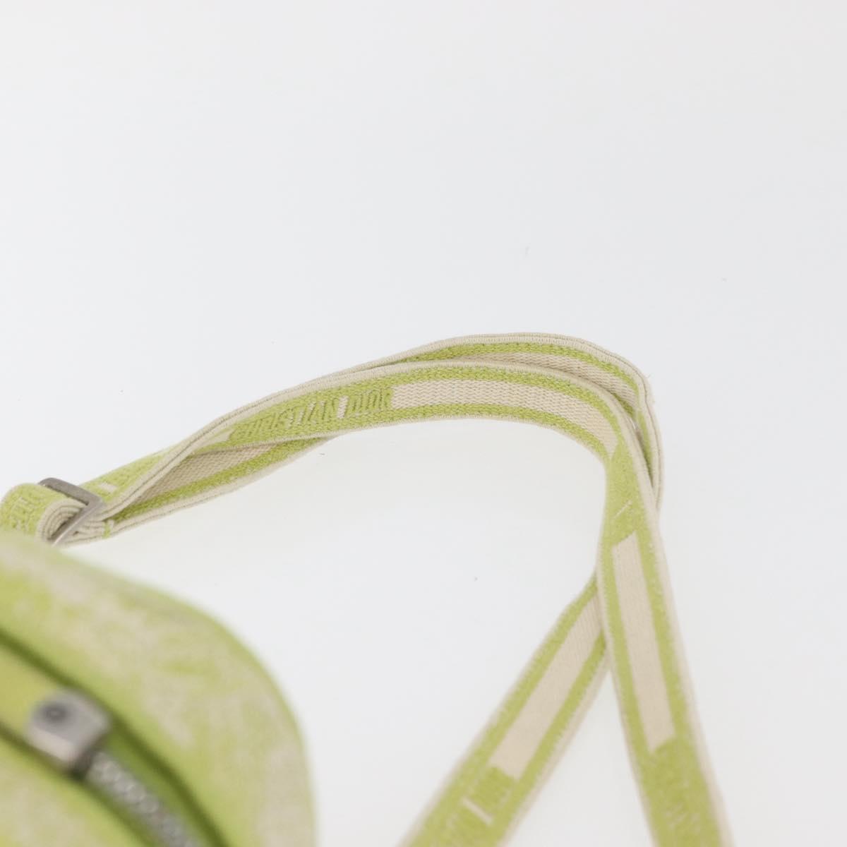 Christian Dior Toile d'Eau Vanity Bag Jacquard 2way Green Silver Auth ka3505M
