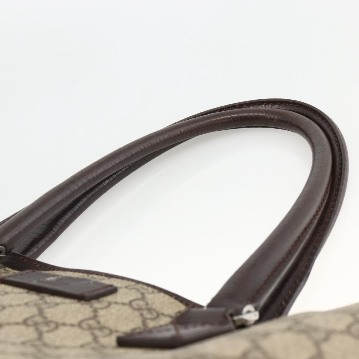 GUCCI GG Supreme Hand Bag PVC Beige Silver 131220 Auth ka3507