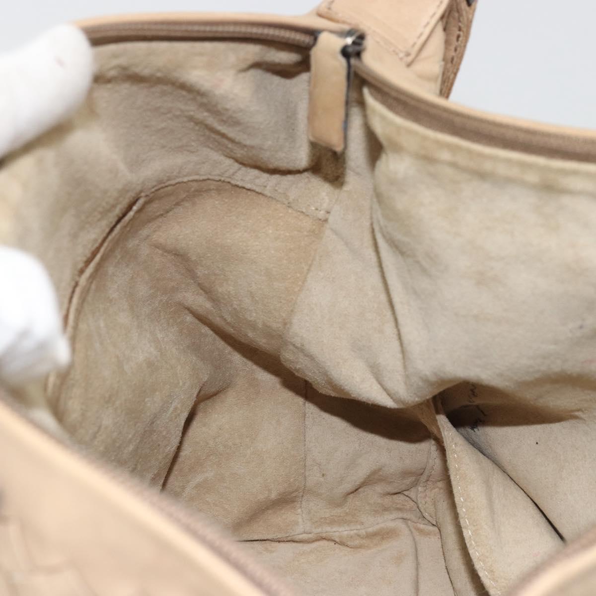 BOTTEGA VENETA INTRECCIATO Shoulder Bag Leather Beige Auth ka3508A