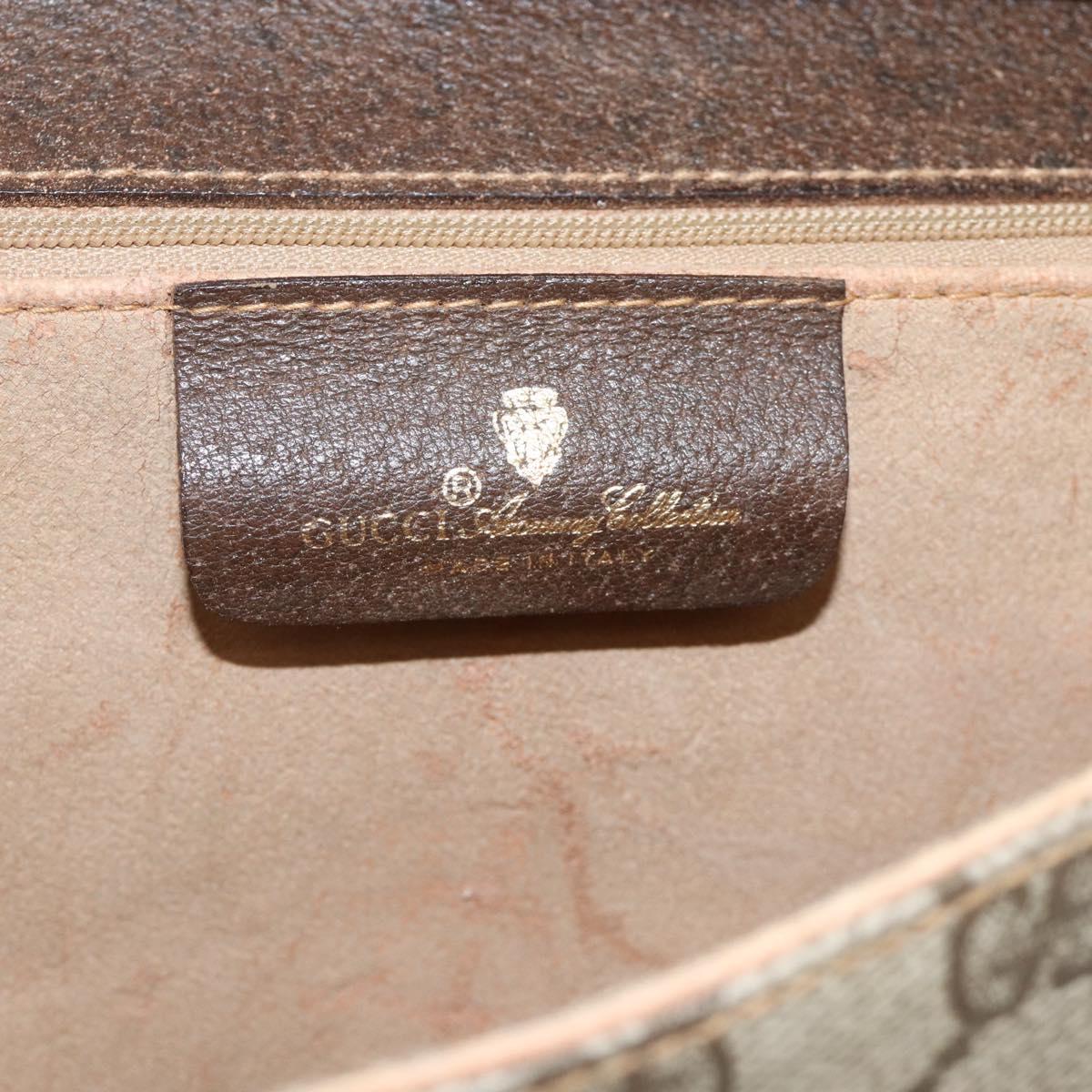 GUCCI GG Supreme Shoulder Bag PVC Beige Gold Auth ka3509