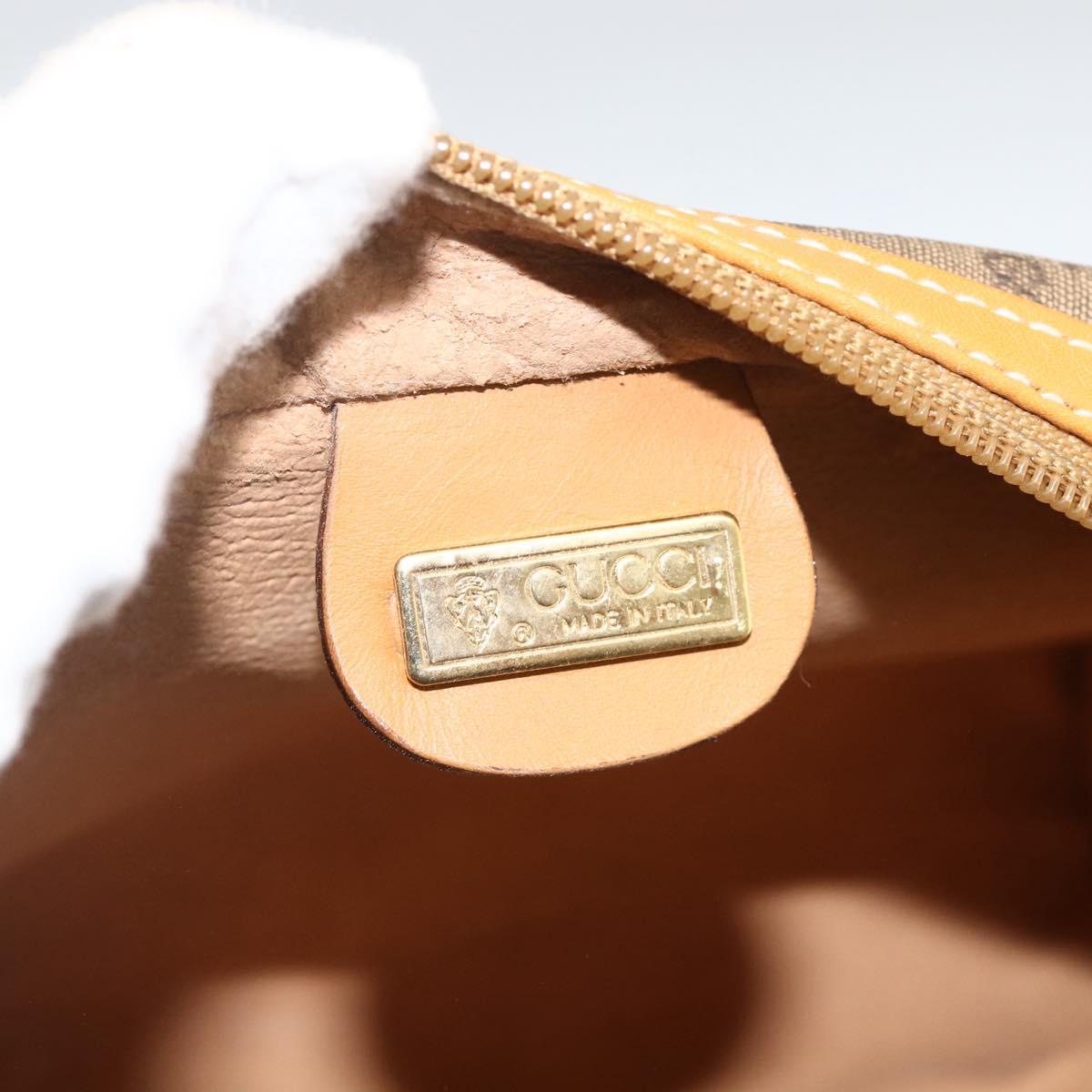GUCCI Micro GG Supreme Clutch Bag PVC Beige Gold Auth ka3514