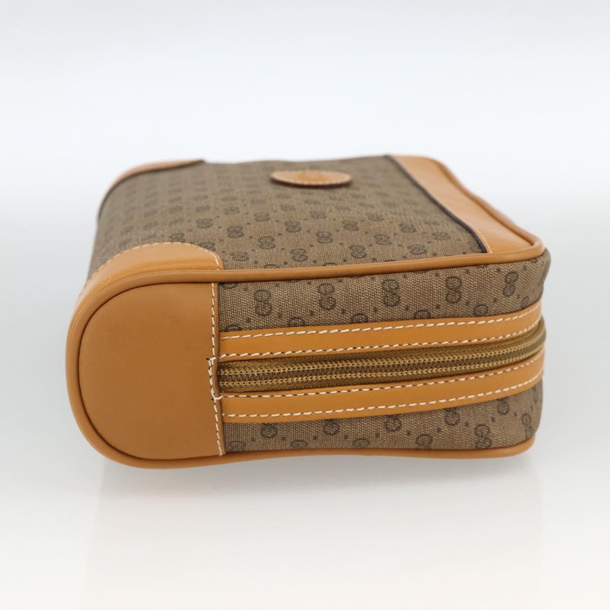 GUCCI Micro GG Supreme Clutch Bag PVC Beige Gold Auth ka3514