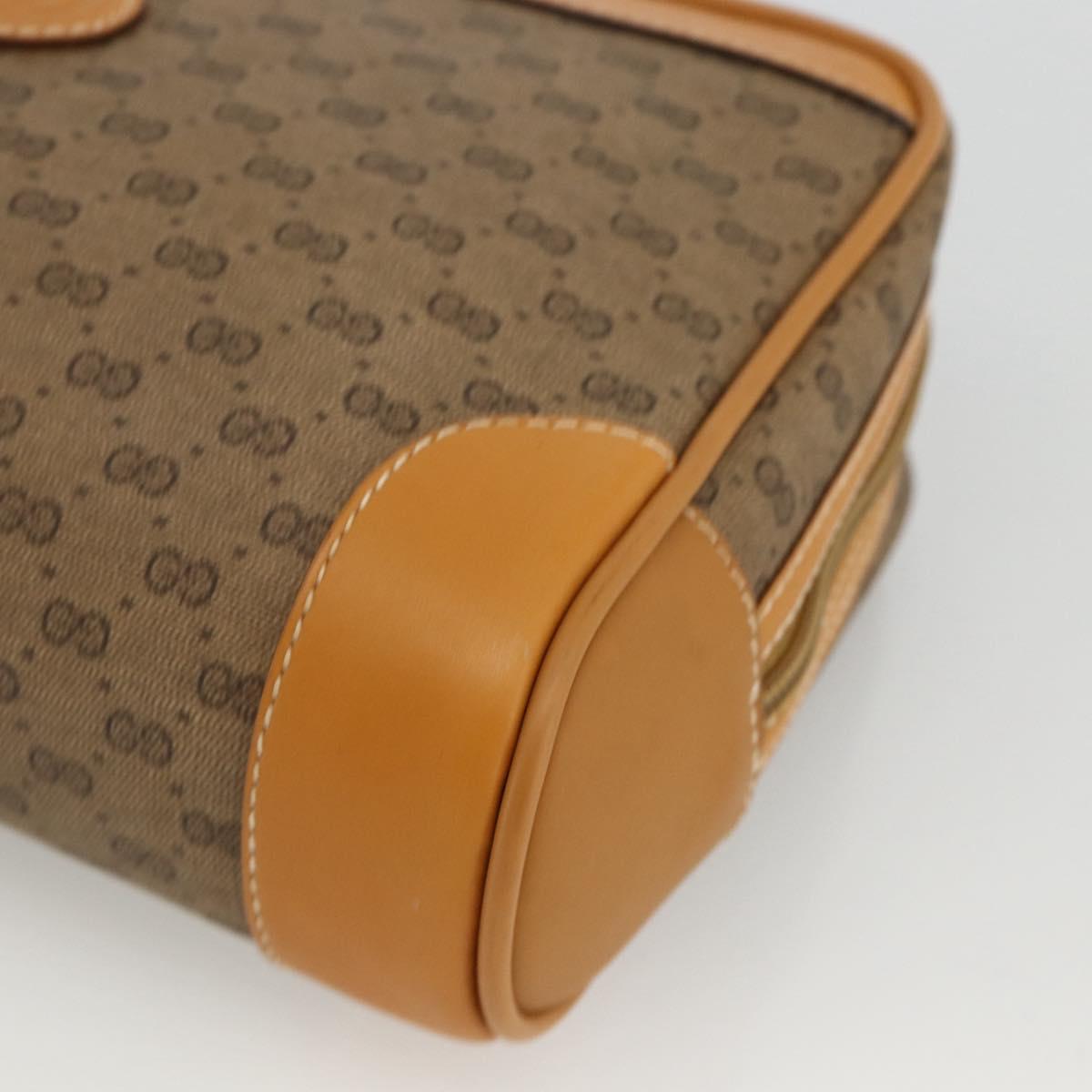GUCCI Micro GG Supreme Clutch Bag PVC Beige Gold Auth ka3514