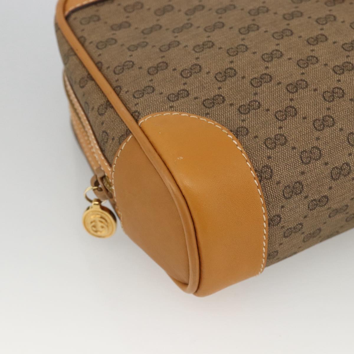 GUCCI Micro GG Supreme Clutch Bag PVC Beige Gold Auth ka3514