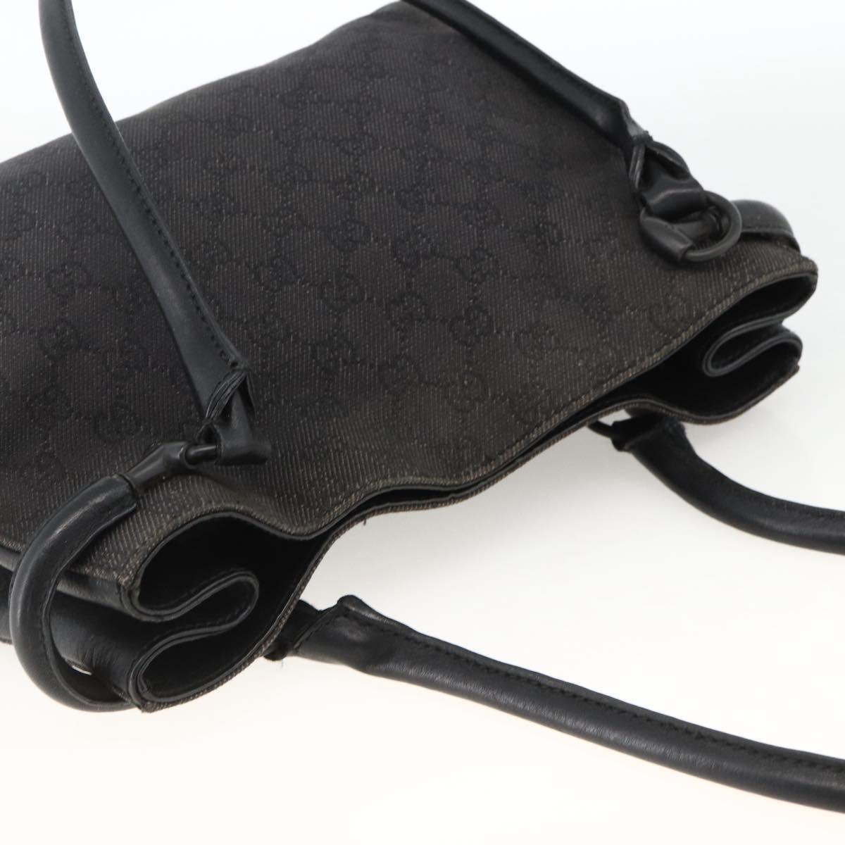 GUCCI GG Canvas Shoulder Bag Black 101971 Auth ka3517