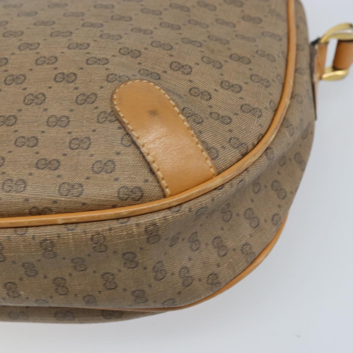 GUCCI Micro GG Supreme Shoulder Bag PVC Beige Gold 001 104 0558 Auth ka3520