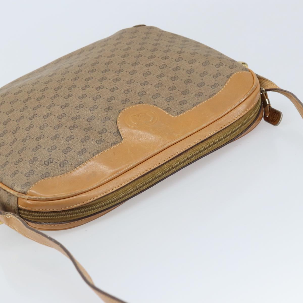 GUCCI Micro GG Supreme Shoulder Bag PVC Beige Gold 001 104 0558 Auth ka3520