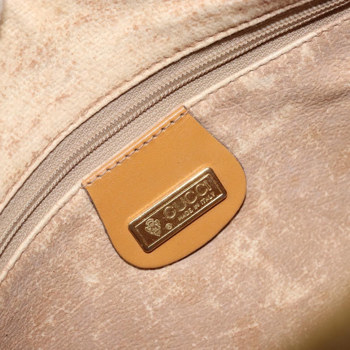 GUCCI Micro GG Supreme Shoulder Bag PVC Beige Gold Auth ka3521