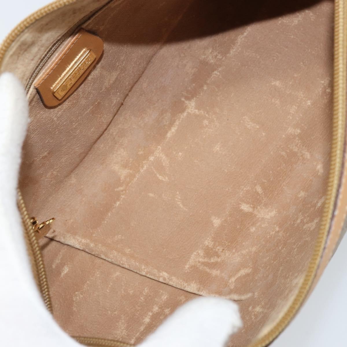 GUCCI Micro GG Supreme Shoulder Bag PVC Beige Gold Auth ka3521