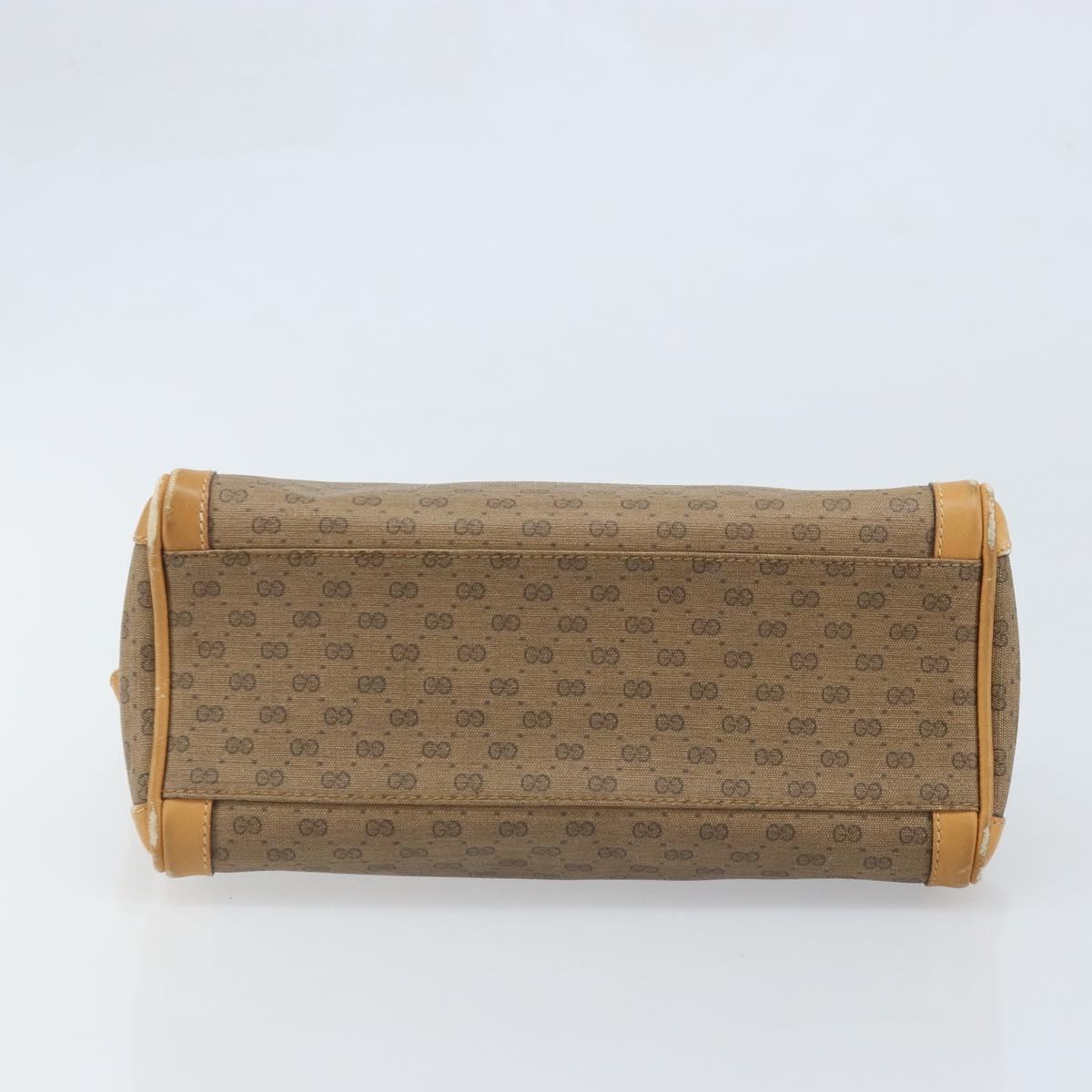GUCCI Micro GG Supreme Shoulder Bag PVC Beige Gold Auth ka3521