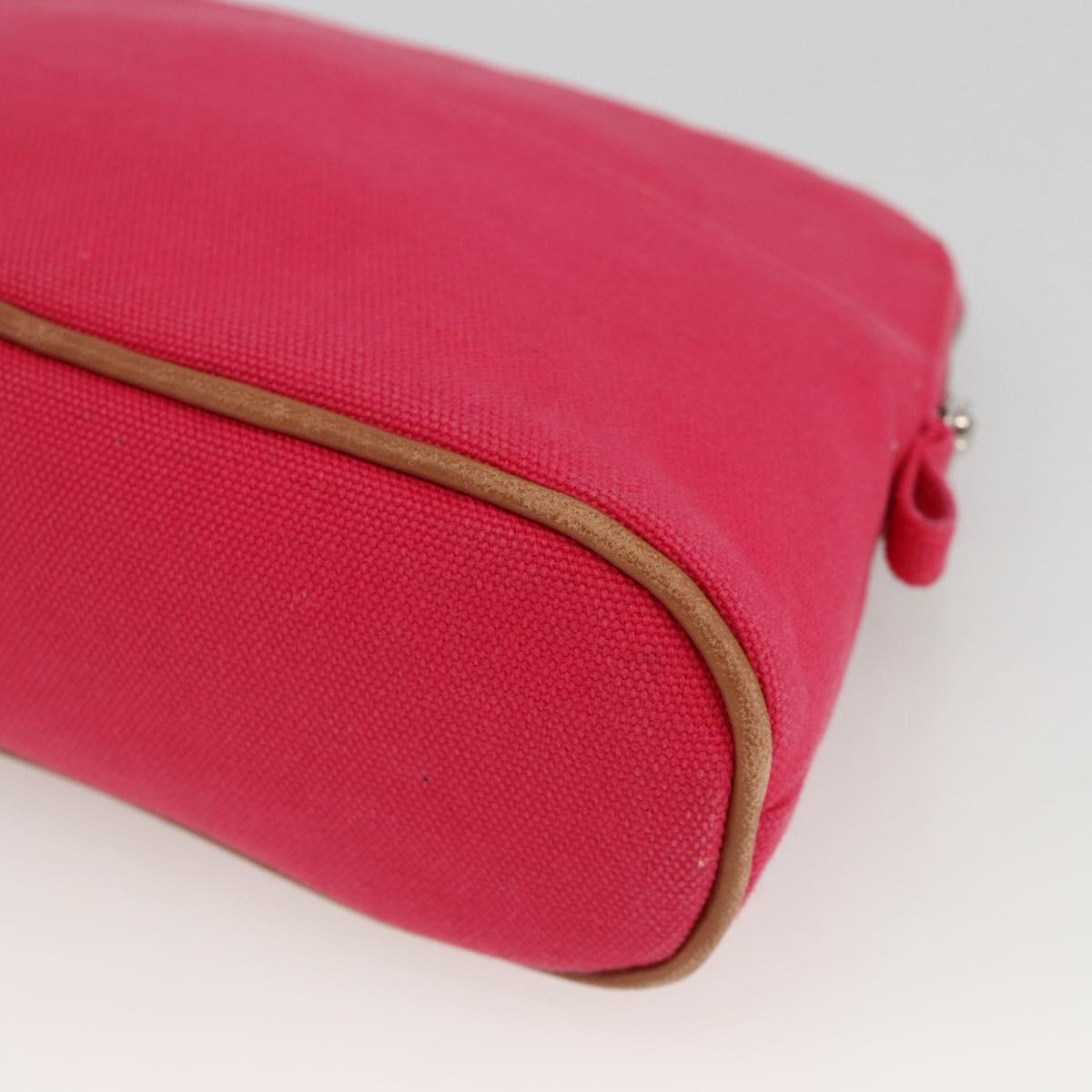 HERMES Bolide MM Pouch Canvas Red Silver Auth ka3522