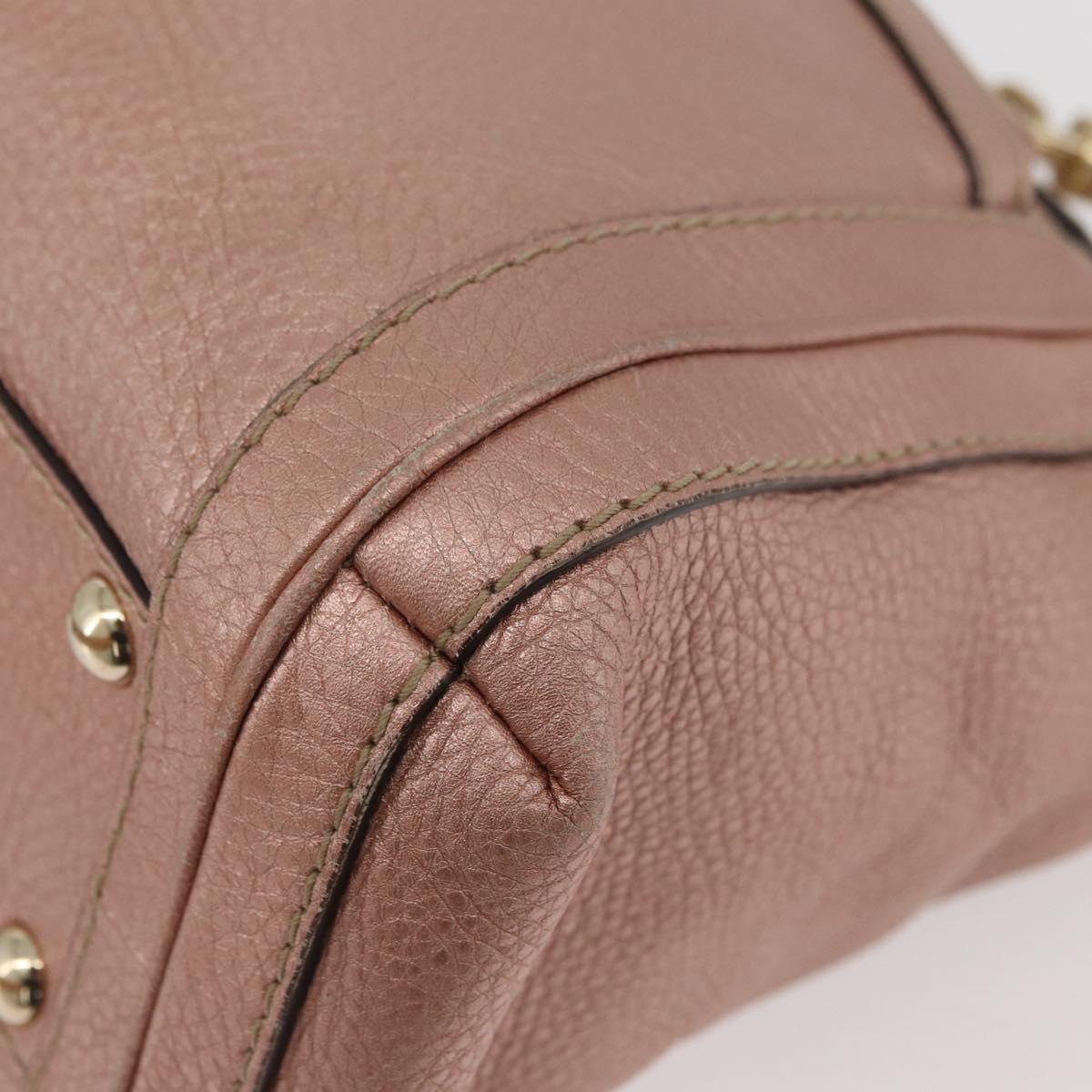 GUCCI Tote Bag Leather 2way Pink Gold 282300 Auth ka3524