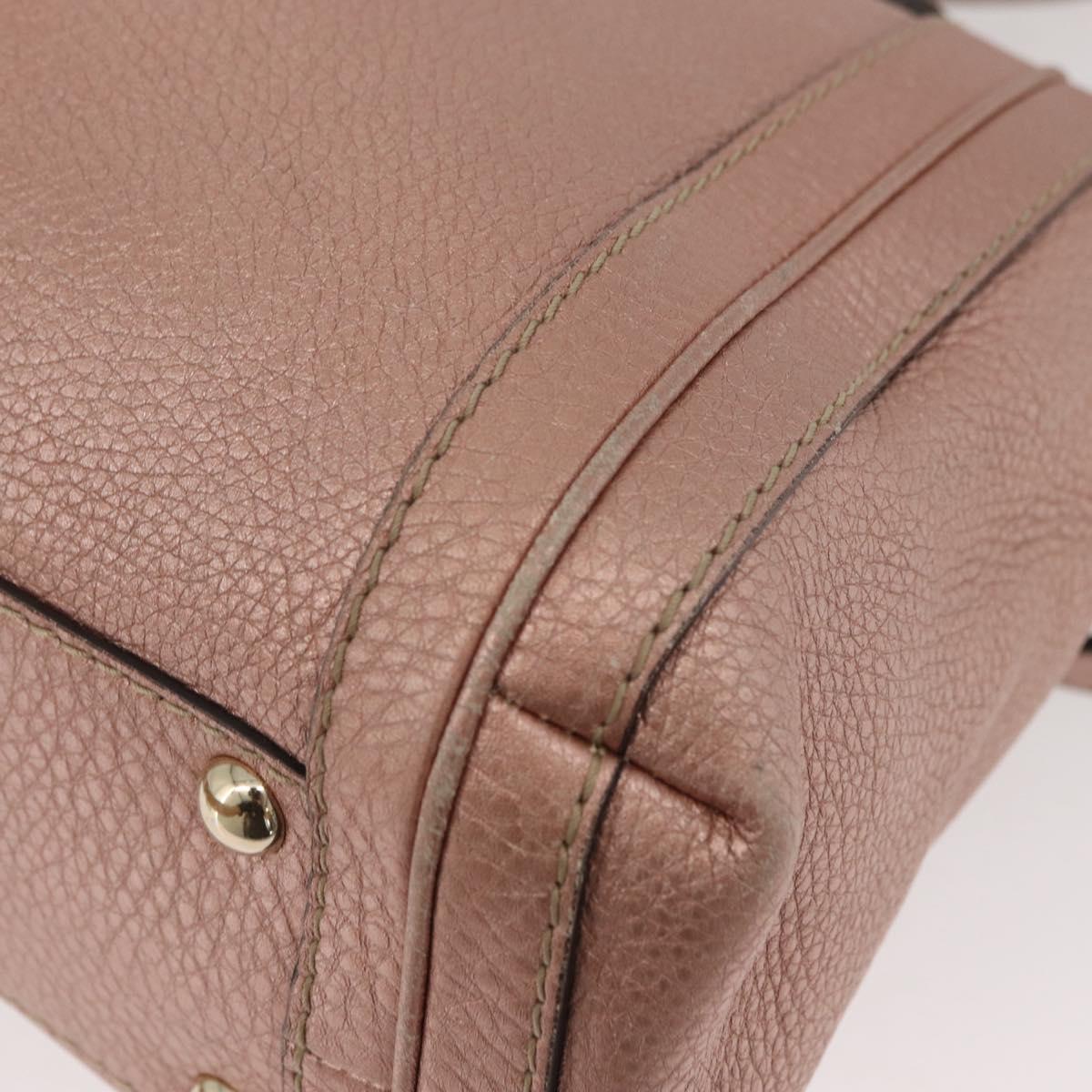 GUCCI Tote Bag Leather 2way Pink Gold 282300 Auth ka3524