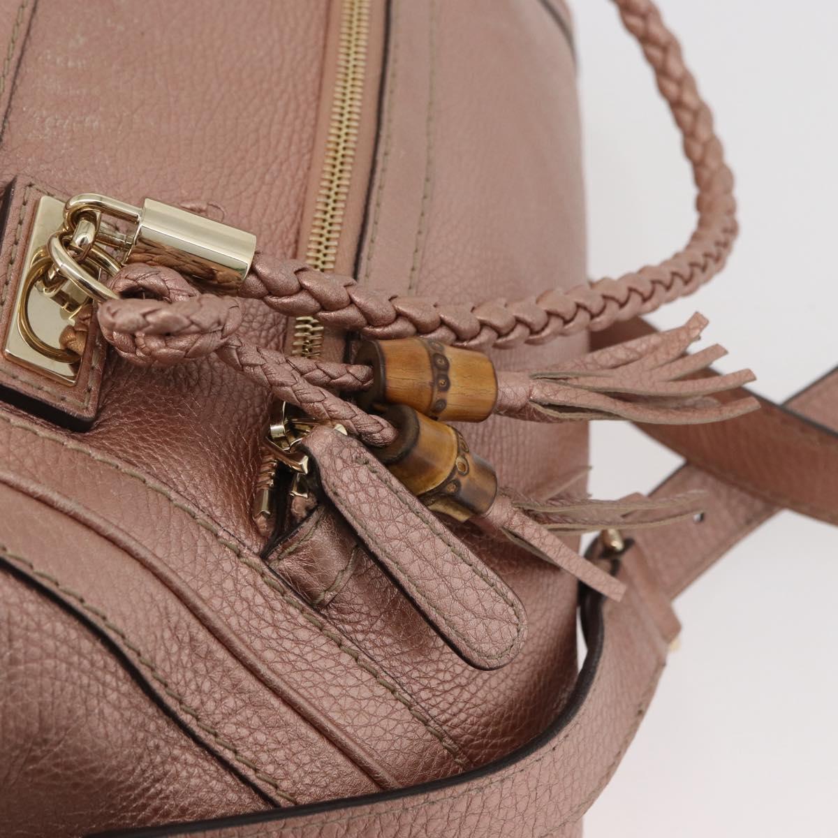 GUCCI Tote Bag Leather 2way Pink Gold 282300 Auth ka3524