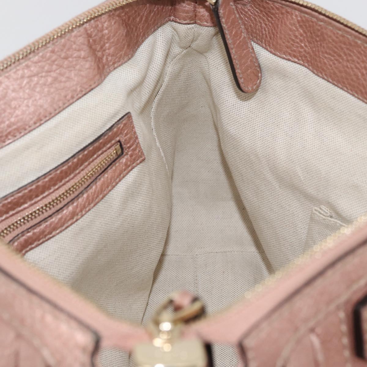 GUCCI Tote Bag Leather 2way Pink Gold 282300 Auth ka3524