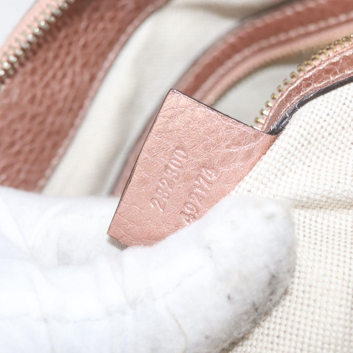 GUCCI Tote Bag Leather 2way Pink Gold 282300 Auth ka3524