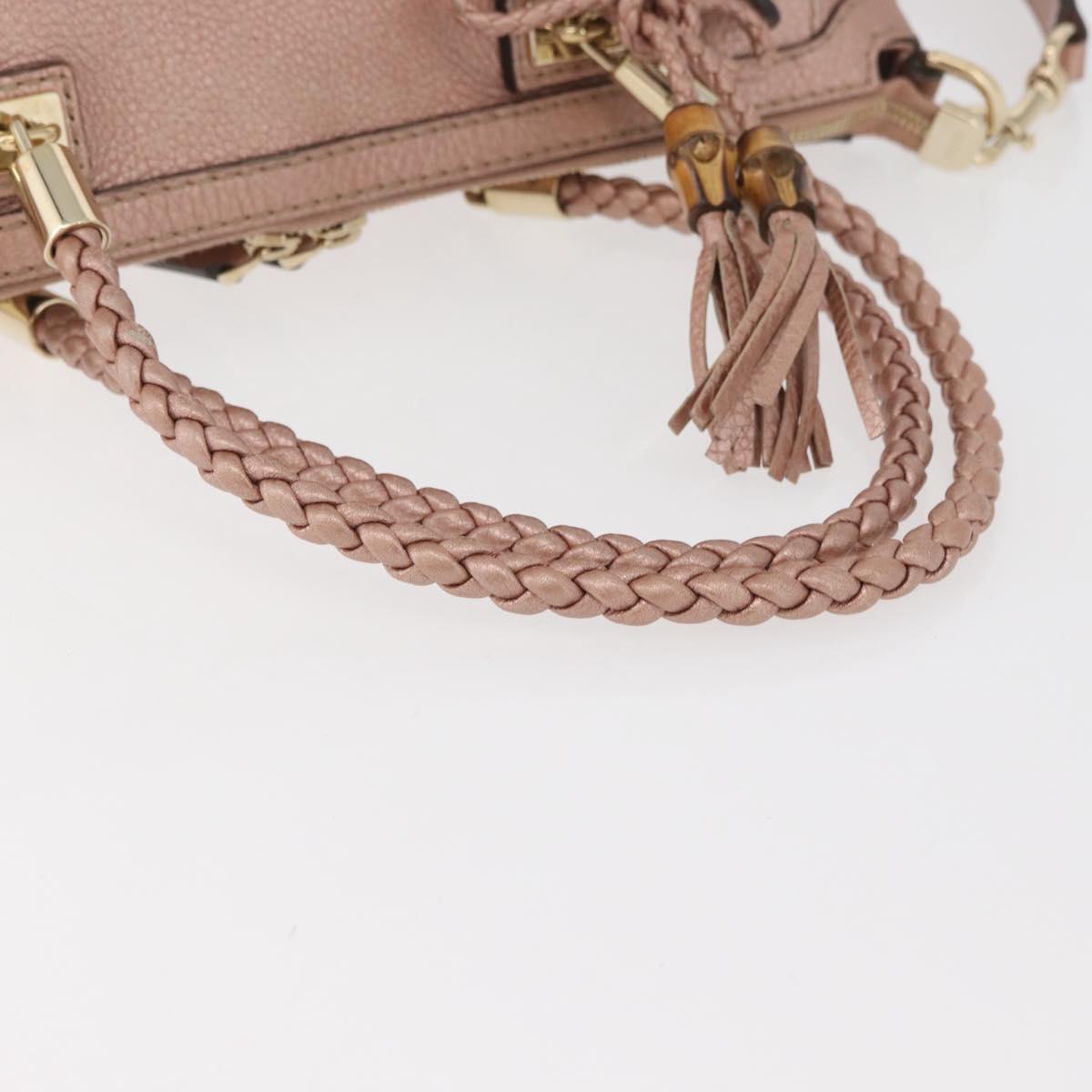 GUCCI Tote Bag Leather 2way Pink Gold 282300 Auth ka3524