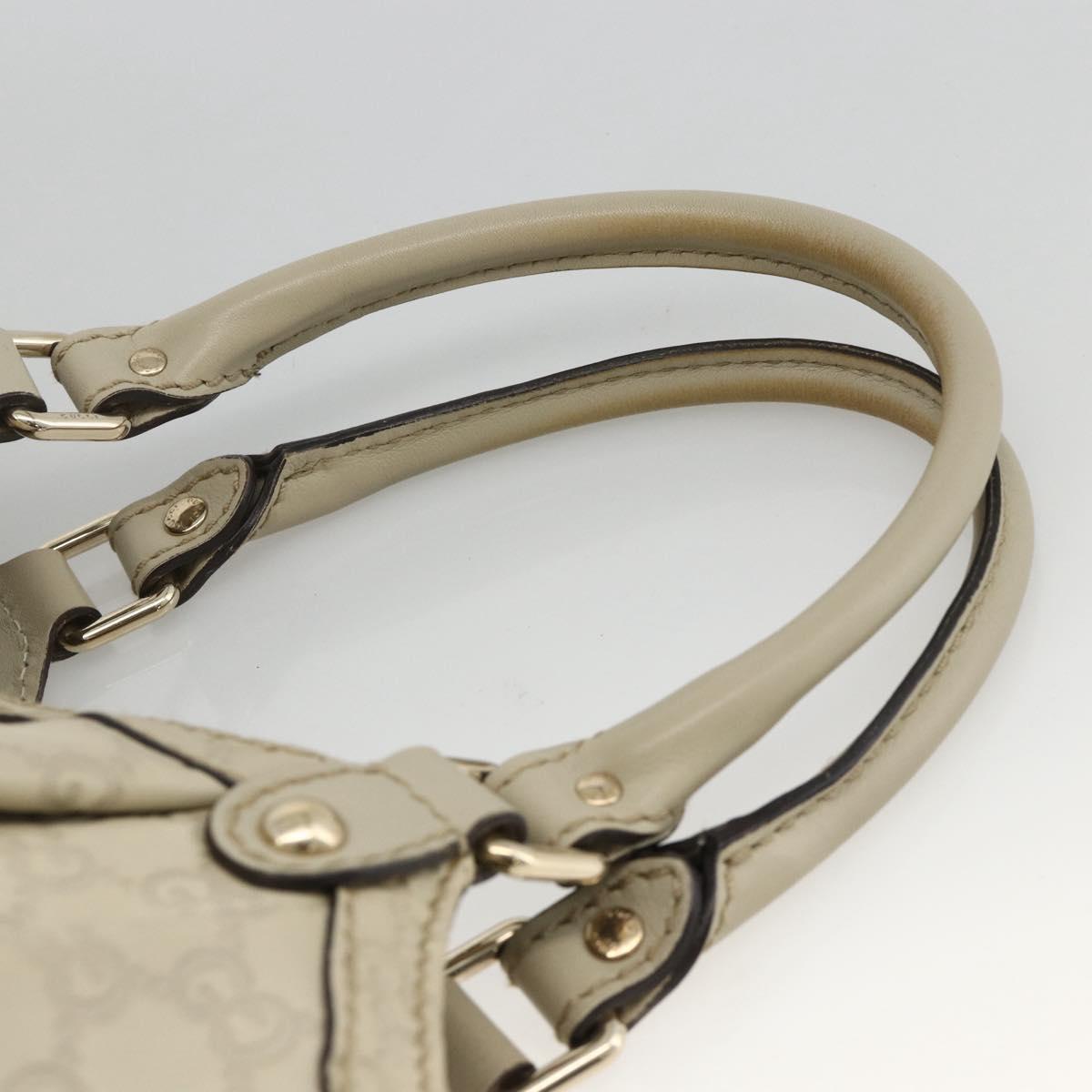 GUCCI Sukey GG Canvas Guccissima Hand Bag Leather White Gold 211944 Auth ka3525A