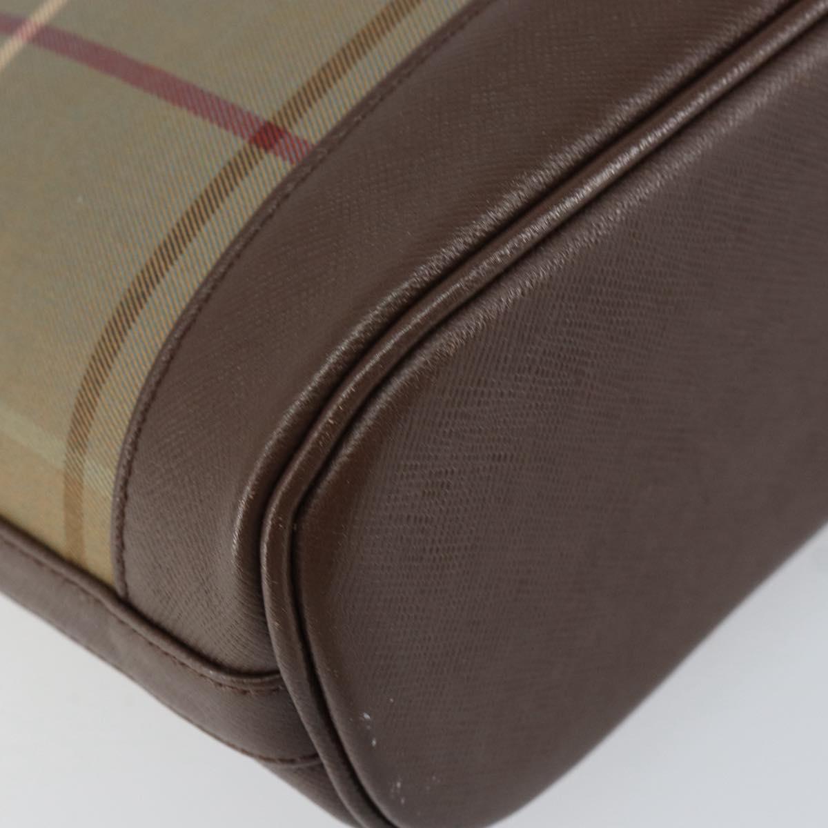 Burberrys Nova Check Shoulder Bag Canvas Beige Gold Auth ka353