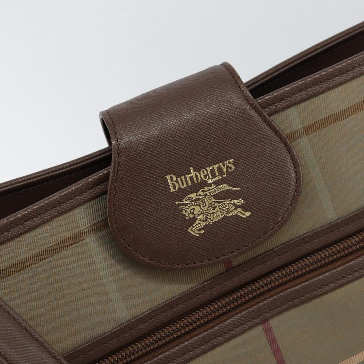 Burberrys Nova Check Shoulder Bag Canvas Beige Gold Auth ka353
