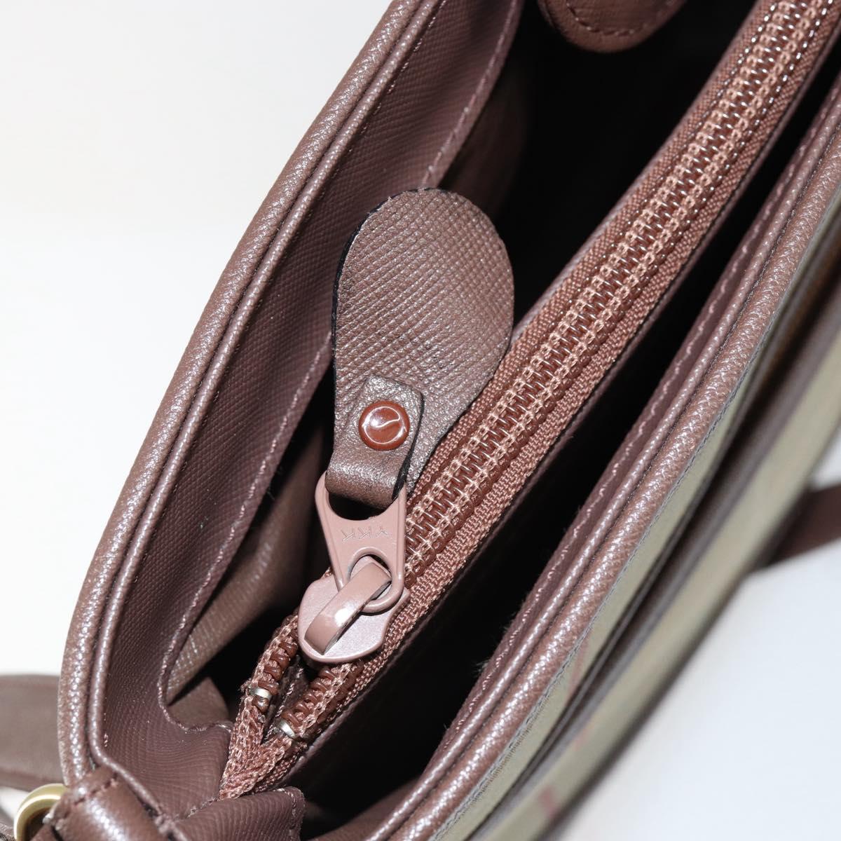 Burberrys Nova Check Shoulder Bag Canvas Beige Gold Auth ka353