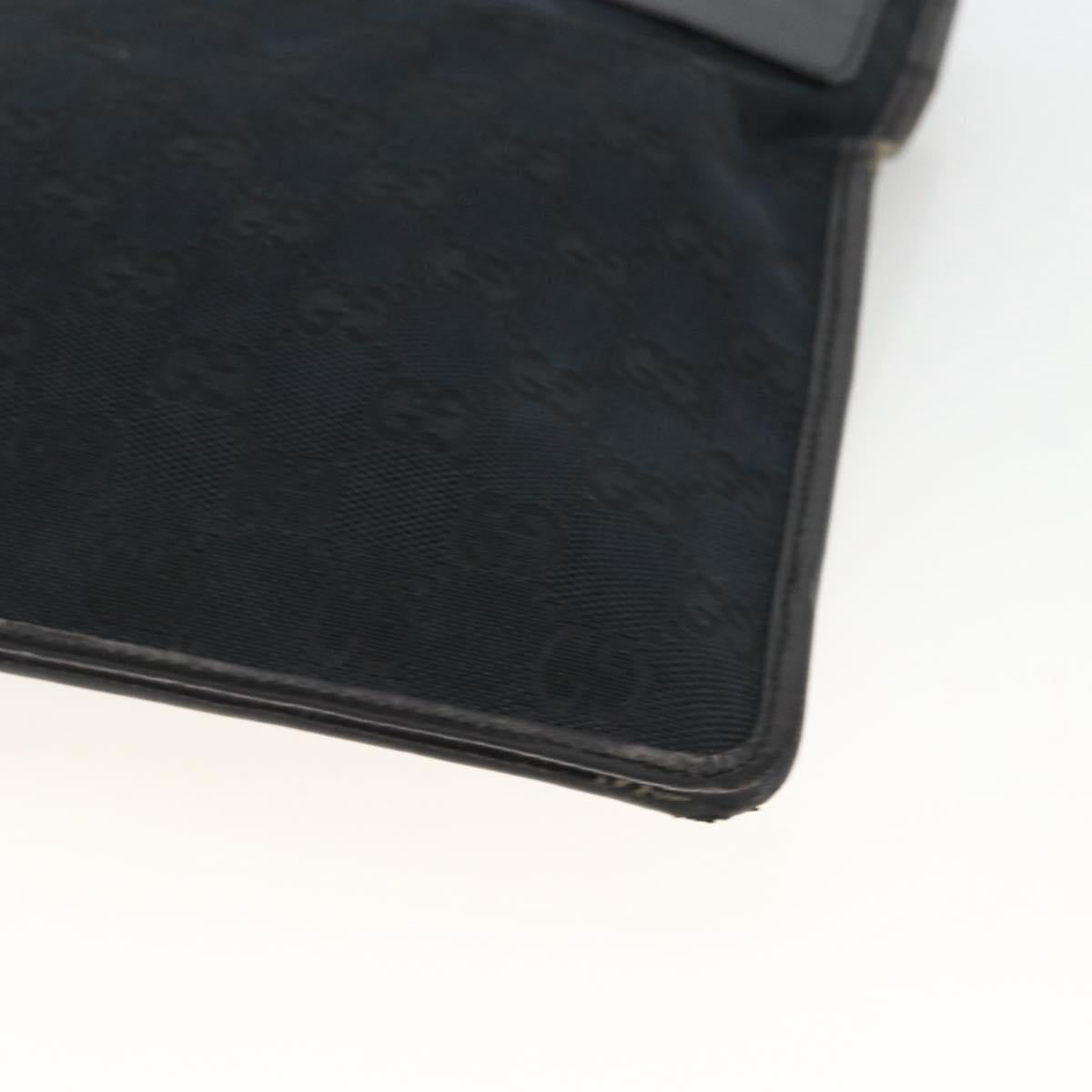 GUCCI GG Canvas Shoulder Bag Black Silver 019 0348 Auth ka3532