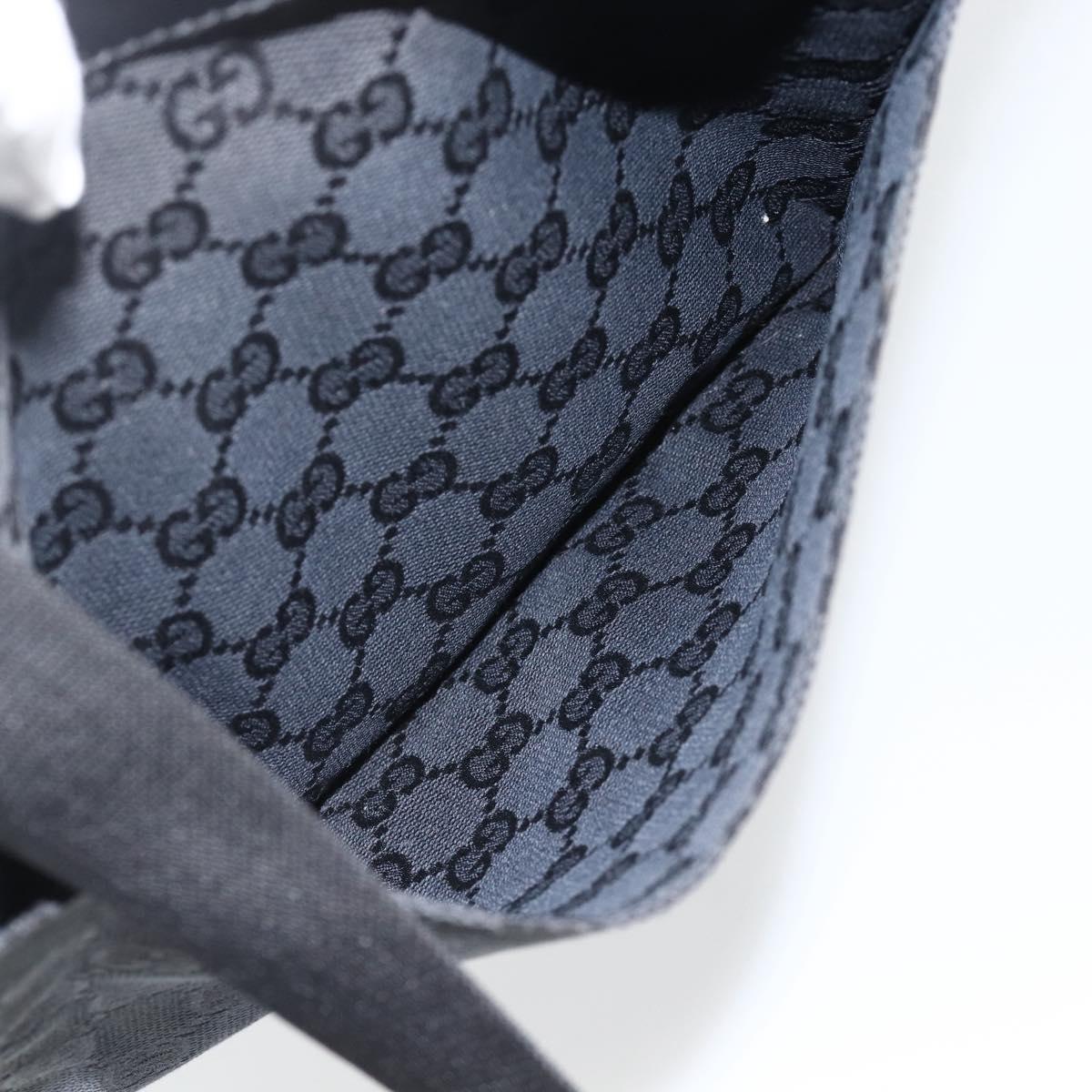GUCCI GG Canvas Shoulder Bag Black Silver 019 0348 Auth ka3532
