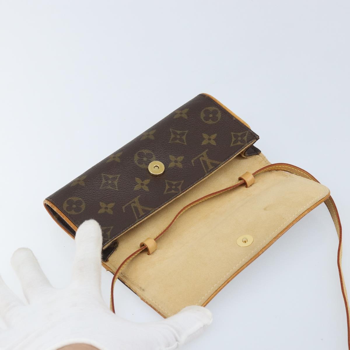 LOUIS VUITTON Monogram Pochette Twin PM Shoulder Bag M51854 LV Auth ka3535