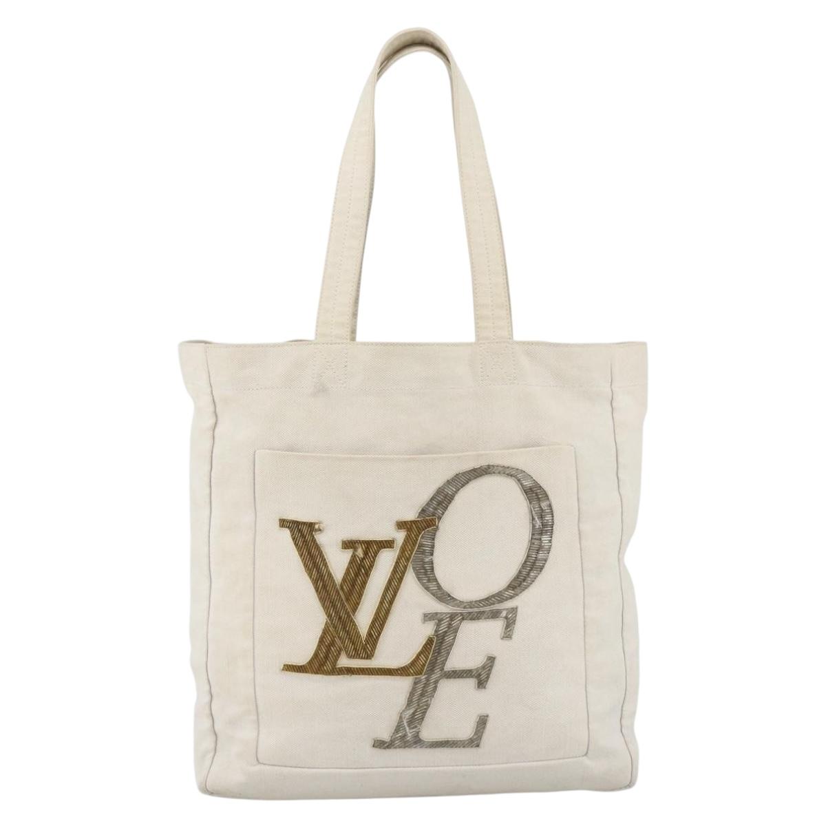 LOUIS VUITTON That's Love Tote MM Tote Bag Beige M95388 LV Auth ka3536