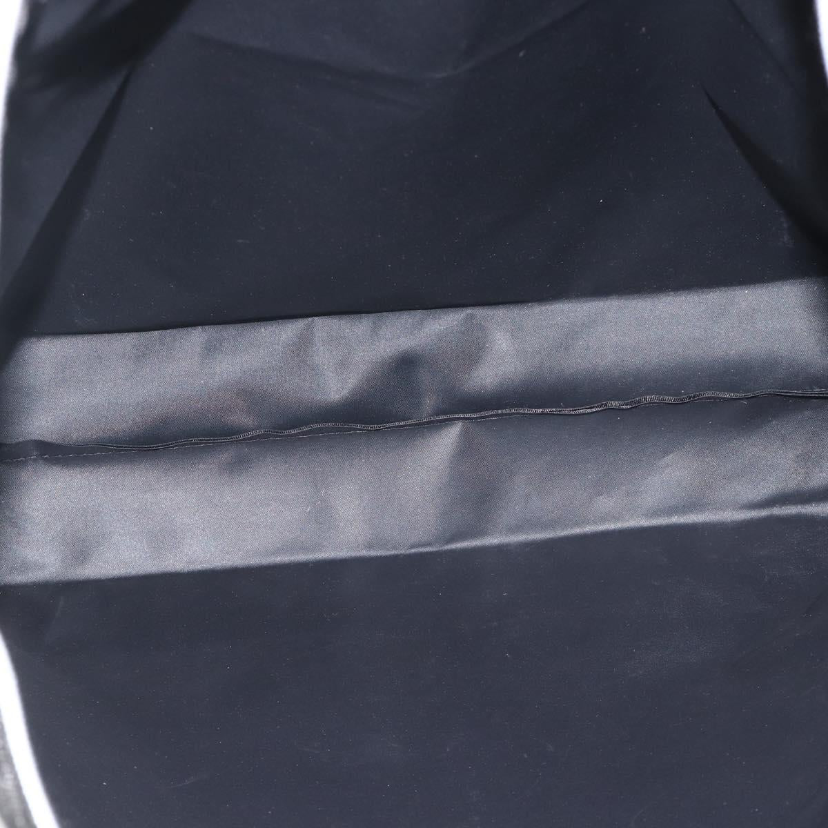 VERSACE Tote Bag Nylon Black Silver Auth ka3538