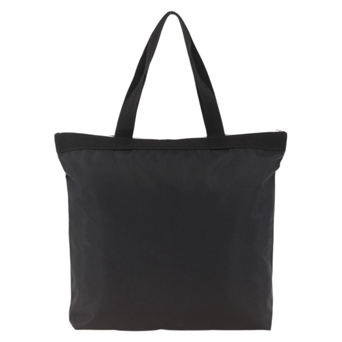 VERSACE Tote Bag Nylon Black Silver Auth ka3538