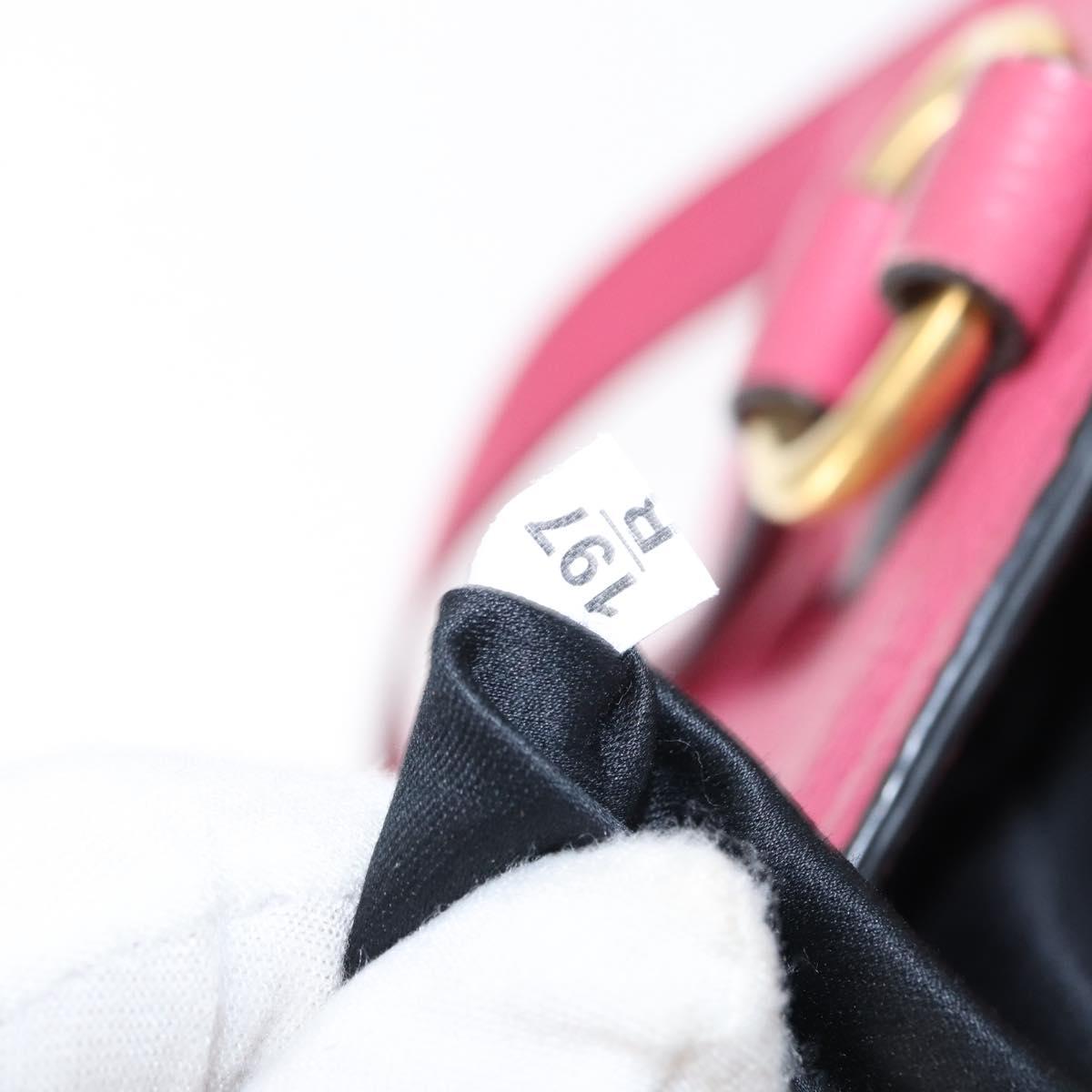 Miu Miu Tote Bag Leather 2way Pink Gold Auth ka354